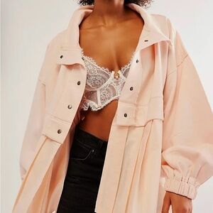 Free People Light Pink Utility Jacket